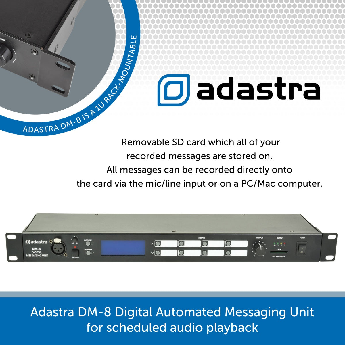 Adastra DM-8 MK2 Automated Digital Messaging Unit | Audio Volt