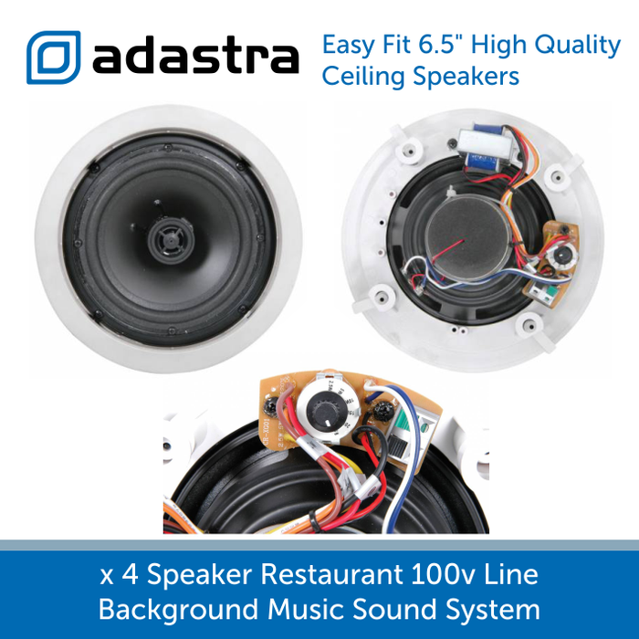 Adastra easy fit 6.5" high quality ceiling speakers with grill removed
