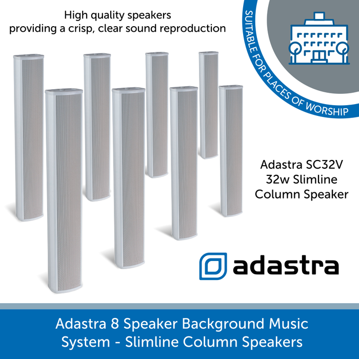 Adastra SC32V Slimline White column speakers