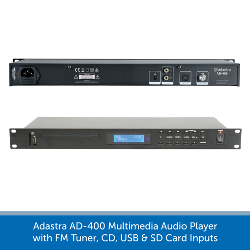 Adastra AD-400 Multimedia Audio Player with FM Tuner, CD, USB & SD Card Inputs