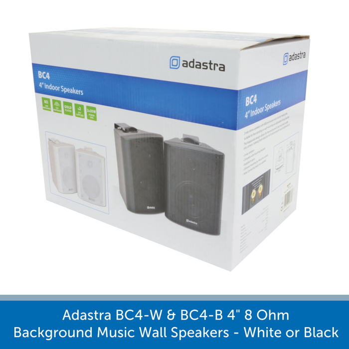 A box for a Adastra BC4-W & BC4-B 4" 8 Ohm Background Music Wall Speakers - White or Black