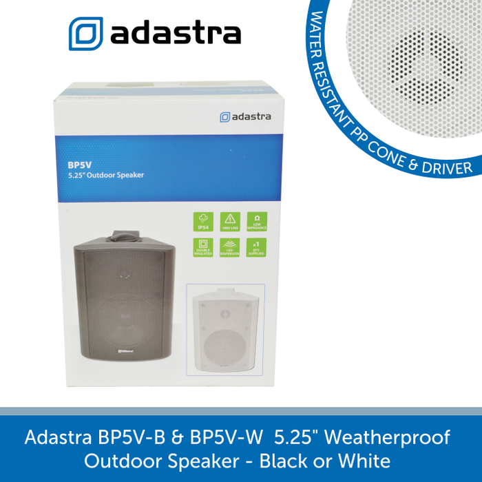 Showing a box for a Adastra 5.25" Outdoor Weatherproof Wall Speaker for background music systems