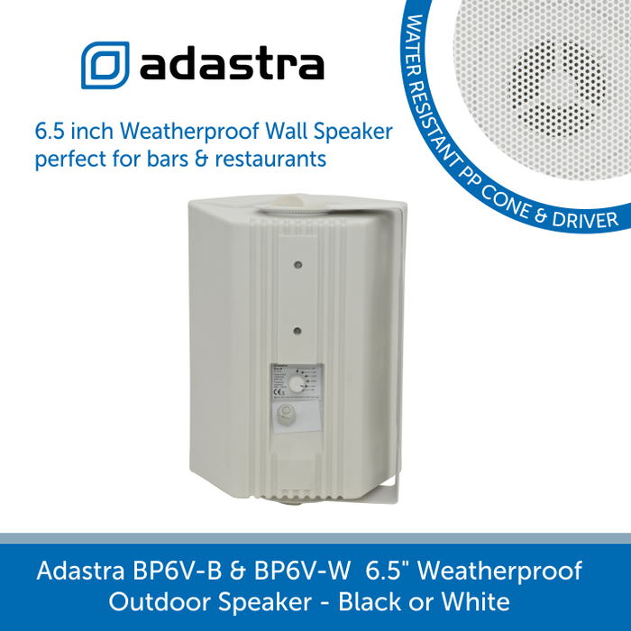 Showing the back of a Adastra BP6V-B & BP6V-W  6.5" Weatherproof Outdoor Speaker