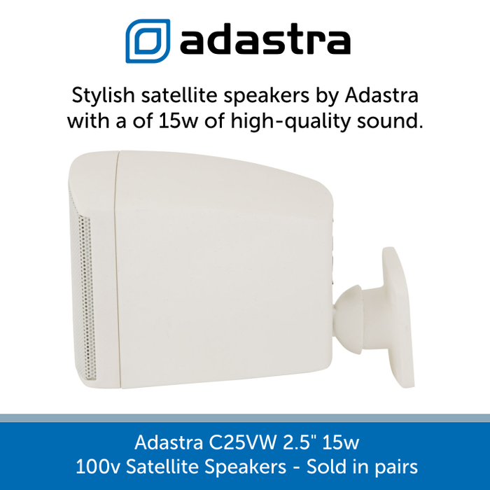 Adastra C25VW 2.5" 15w 100v Line Satellite Speakers