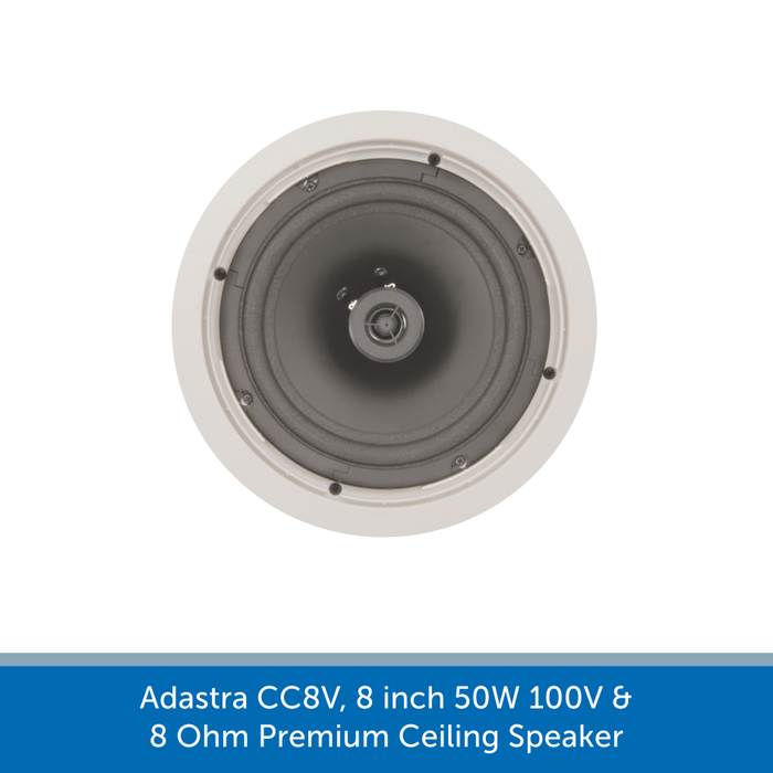 Adastra CC8V, 8 inch 50W 100V & 8 Ohm Premium Ceiling Speaker