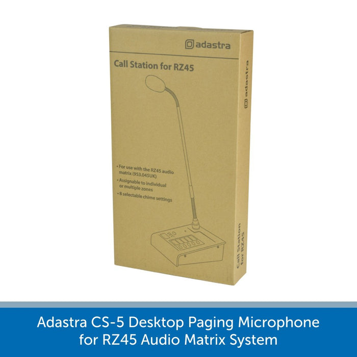 Adastra CS-5 Desktop Paging Microphone for RZ45 Audio Matrix System