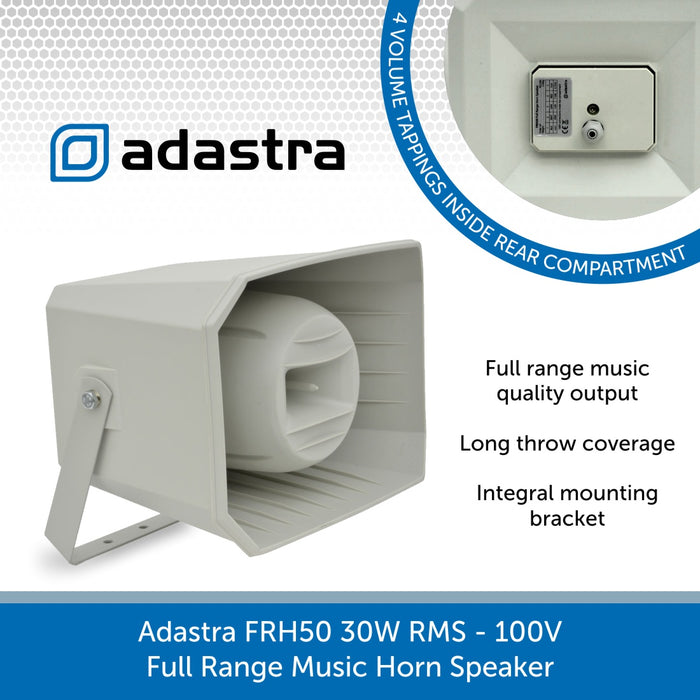 Adastra FRH50 30W 100V Full Range Music Horn Speaker