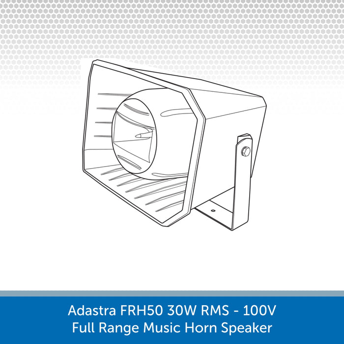 Line Drawing of a Adastra FRH50 30W 100V Full Range Music Horn Speaker