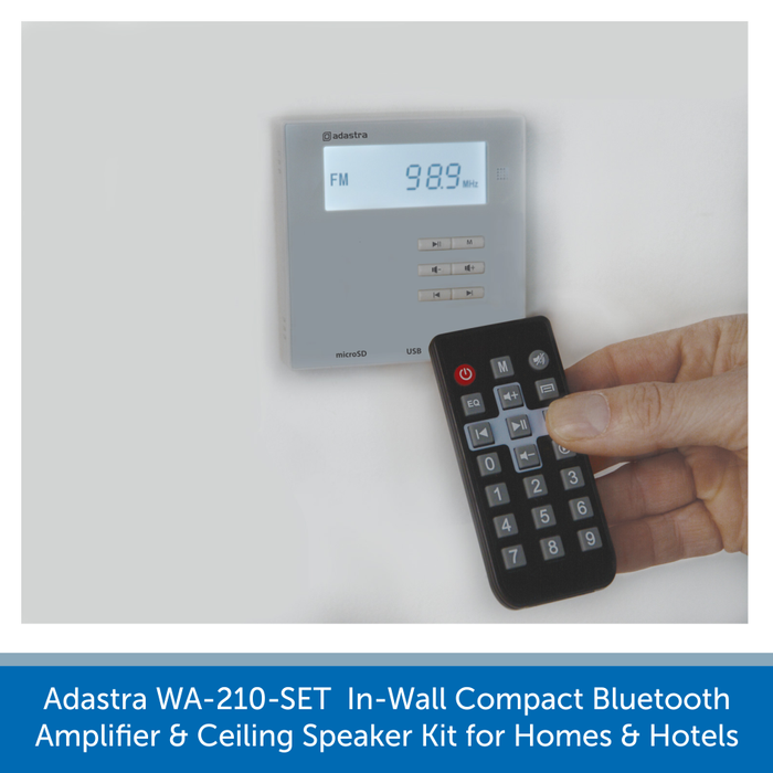 Adastra WA-210-SET In-Wall Compact Bluetooth Amplifier & Speakers for Homes and Hotels