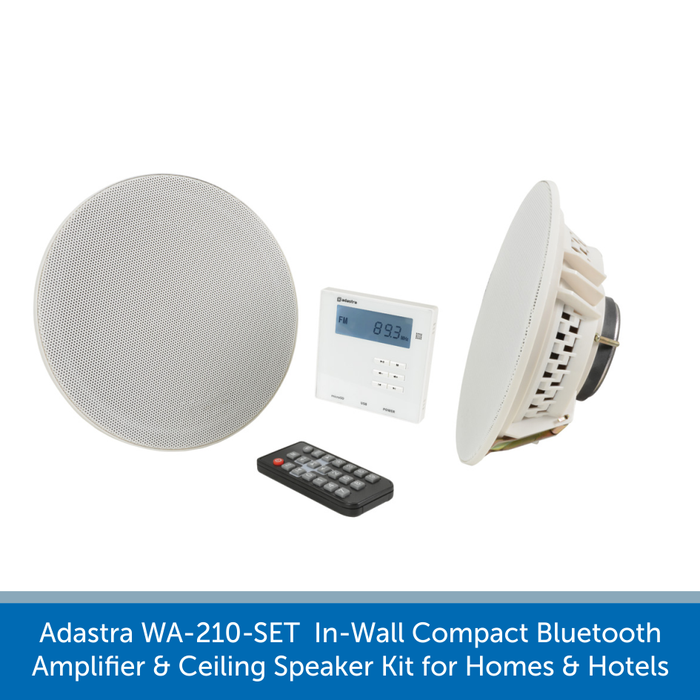 Adastra WA-210-SET In-Wall Compact Bluetooth Amplifier & Speakers for Homes and Hotels