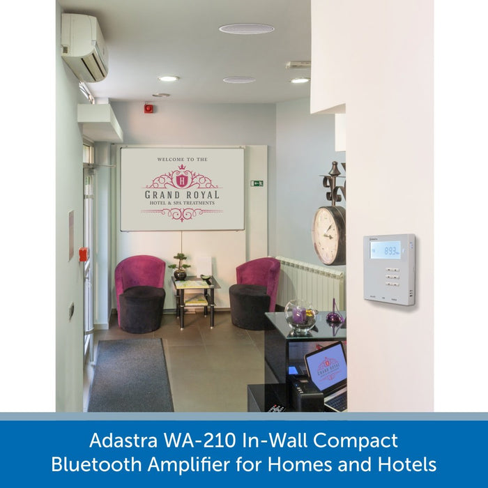 Adastra WA-210 In-Wall Compact Bluetooth Amplifier for Homes and Hotels