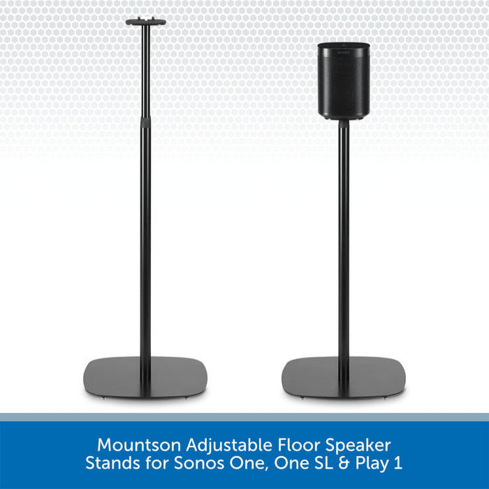Mountson Adjustable Floor Speaker Stands for Sonos One, One SL & Play 1