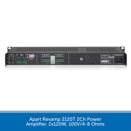 Apart Revamp 2120T 2Ch Power Amplifier, 2x120W or 1x240W, 100V/4-8 Ohms