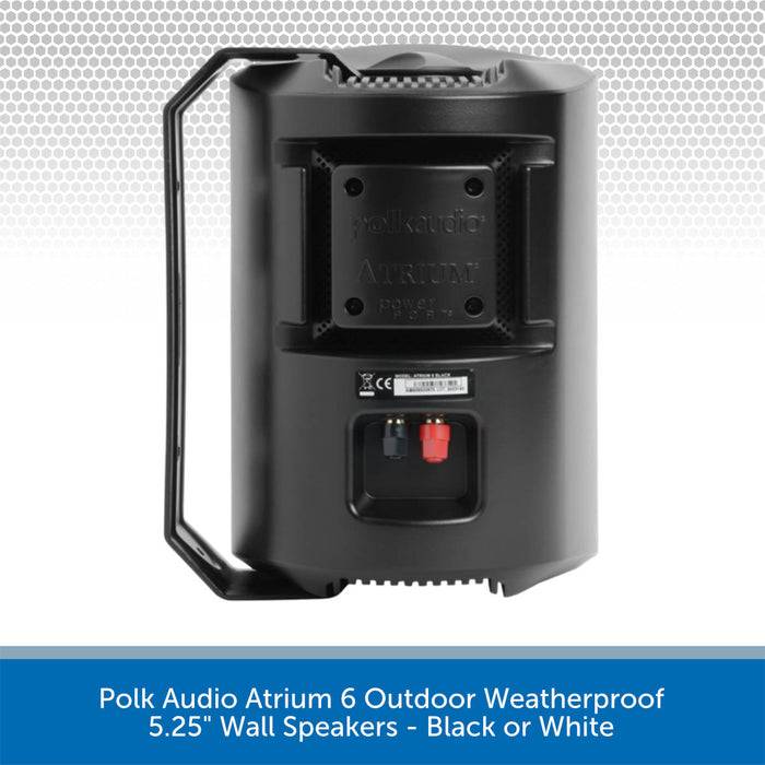 Polk Audio Atrium 6 Outdoor Weatherproof 6" Wall Speakers - Black or White