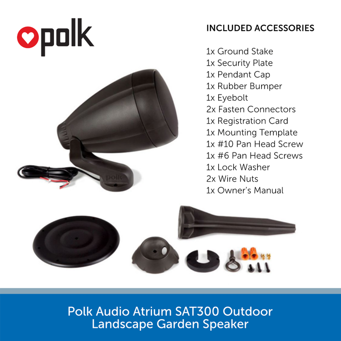Polk Audio Atrium SAT300 Outdoor Landscape Garden Speaker | Audio Volt