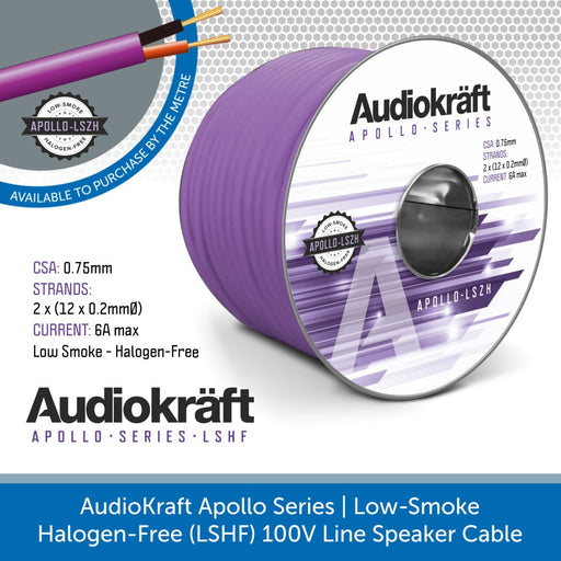 AudioKraft Apollo Series | 2-Core Low Smoke Speaker Cable, LSZH, Purple