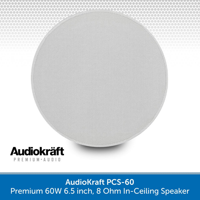 Audiokraft 6.5 inch Premium 60W Ceiling Speakers & Adastra A2 Bluetooth Amplifier