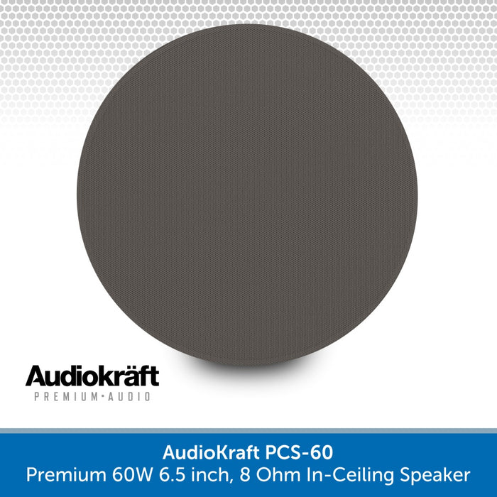 Audiokraft 6.5 inch Premium 60W Ceiling Speakers & Adastra A4 Amp - Dual-zone system