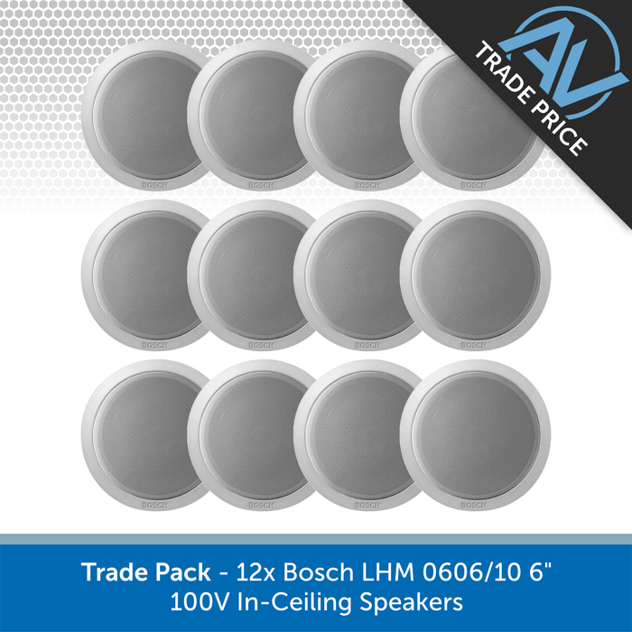 Trade Pack - 12x Bosch LHM 0606/10 6" 100V In-Ceiling Speakers