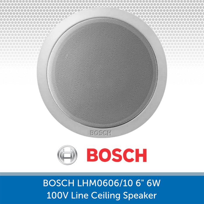 Face on image of the Bosch LHM 0606/10 6-Inch Ceiling Speaker perfect for Background Music and Voice