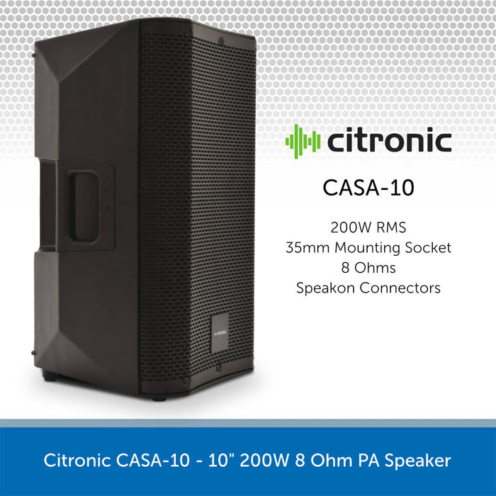 Citronic CASA-10 10" 200W Passive PA Speaker, 8 Ohms