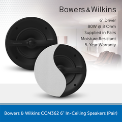 Bowers & Wilkins CCM362 6 inch In-Ceiling Speakers (Pair)