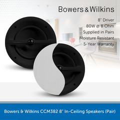 Bowers & Wilkins CCM382 8 inch In-Ceiling Speakers (Pair)