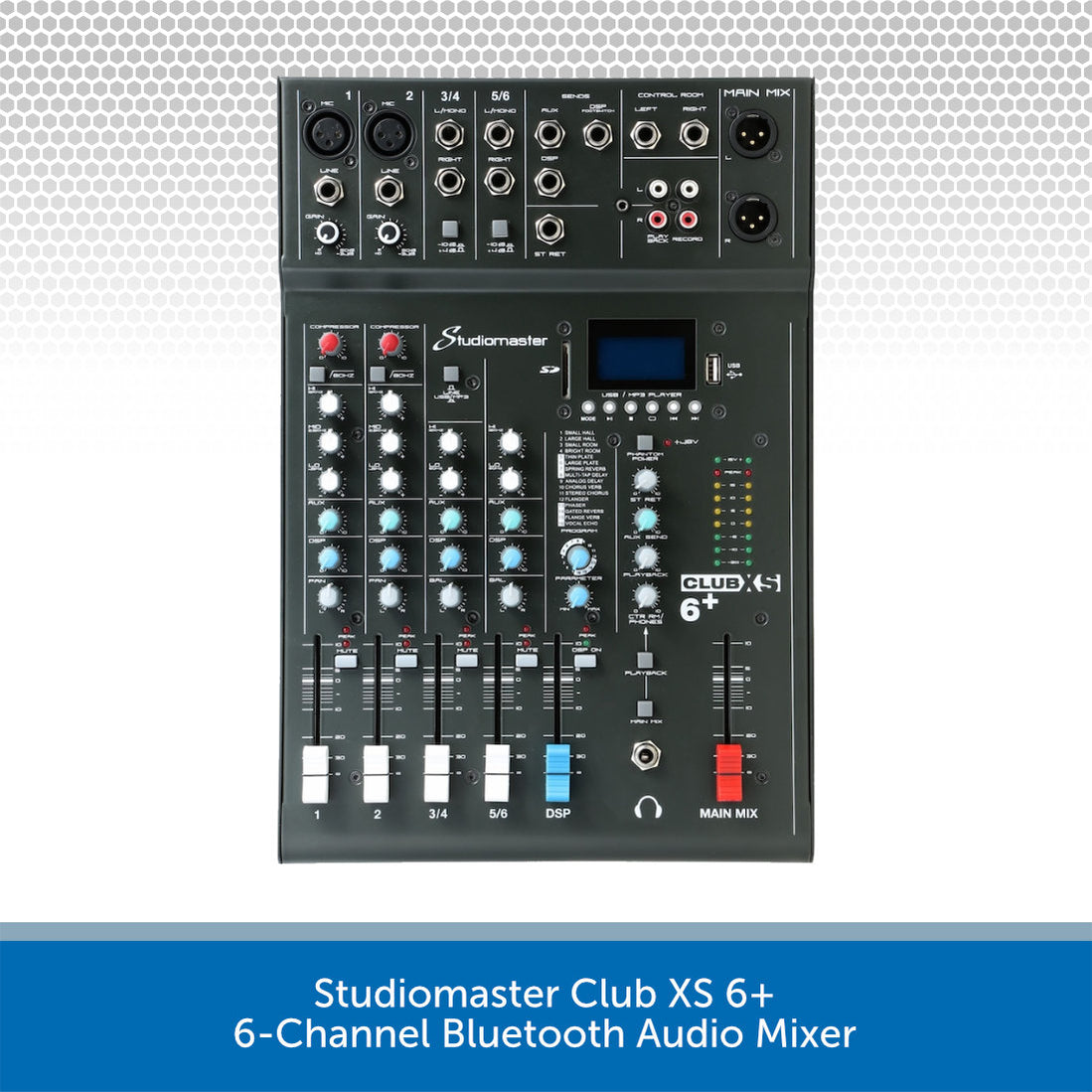 Studiomaster CLUB XS6+ 6 Channel Mixer With Bluetooth | Audio Volt