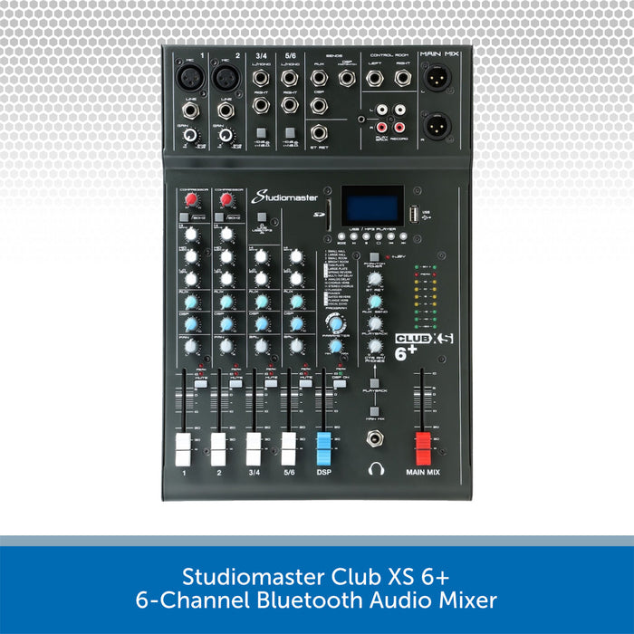 Studiomaster Club XS 6+ 6-Channel Bluetooth Audio Mixer