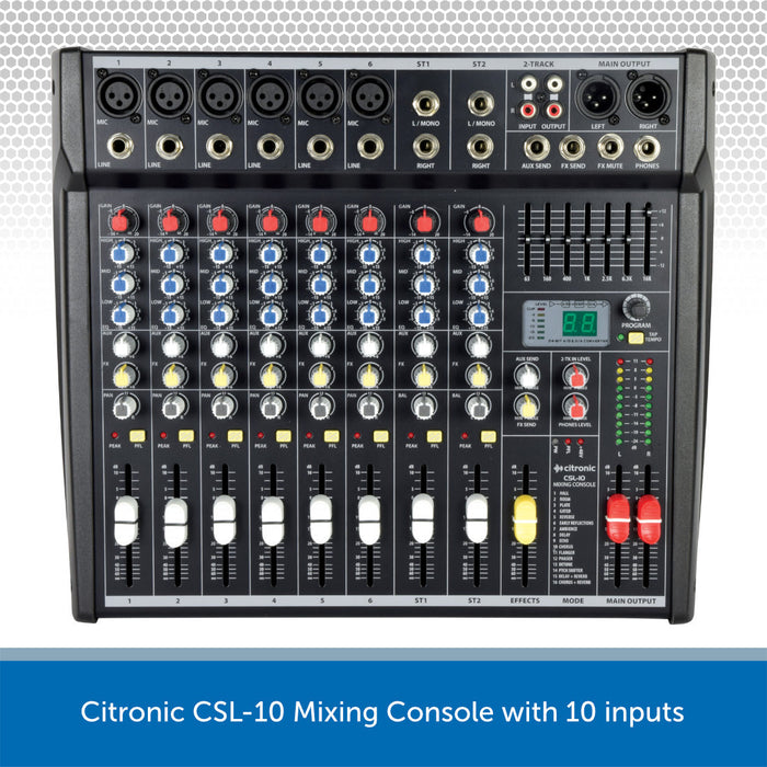 Citronic CSL-10 Mixing Console with 10 inputs