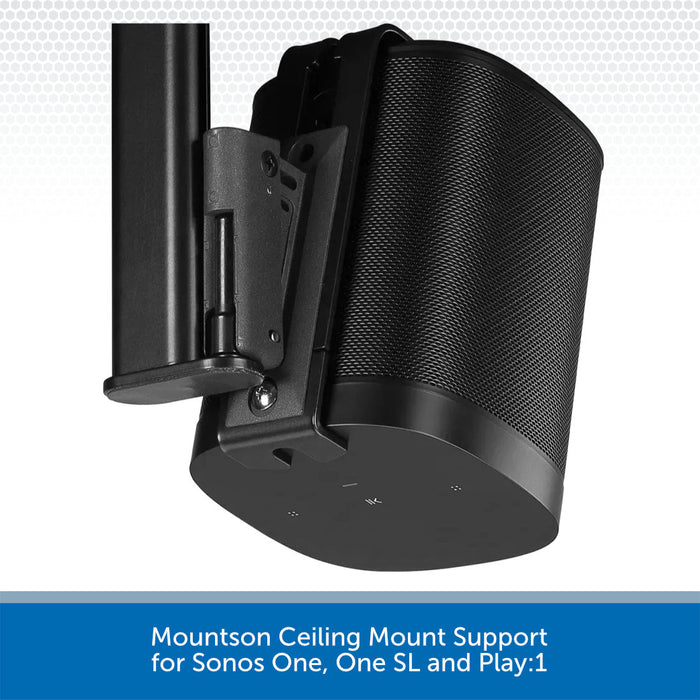 Mountson Ceiling Mount Support Sonos One, One SL & Play 1 Black Back