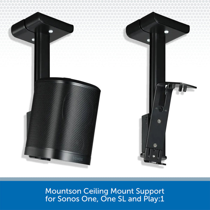 Mountson Ceiling Mount Support Sonos One, One SL & Play 1 Black