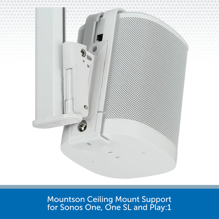 Mountson Ceiling Mount Support Sonos One, One SL & Play 1 White Back