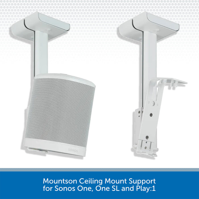 Mountson Ceiling Mount Support Sonos One, One SL & Play 1 White