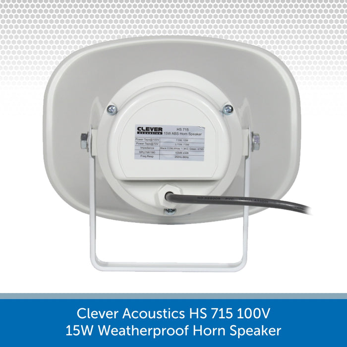 Rear of Clever Acoustics HS 715 100V 15W Weatherproof Horn Speaker