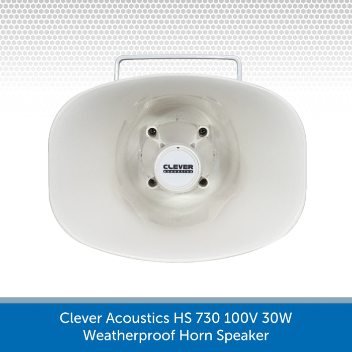 Front view of a Clever Acoustics HS 730 100V 30W Weatherproof Horn Speaker