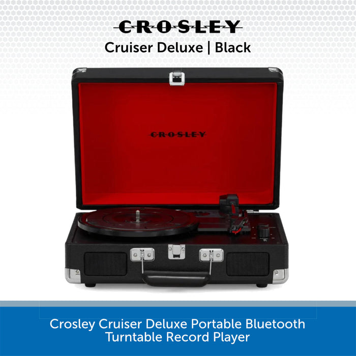 Crosley Cruiser Deluxe Portable Bluetooth Turntable Record Player black