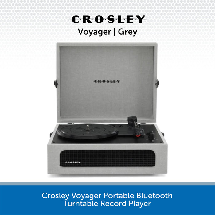 Crosley Voyager Portable Bluetooth Turntable Record Player Grey