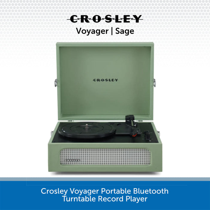 Crosley Voyager Portable Bluetooth Turntable Record Player Sage