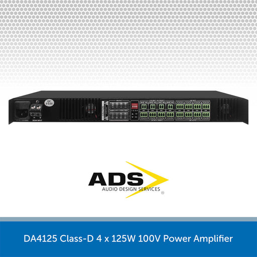DA4125 Class-D 4 x 125W 100V Power Amplifier
