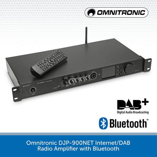 Omnitronic DJP-900NET Internet/DAB Radio Amplifier with Bluetooth