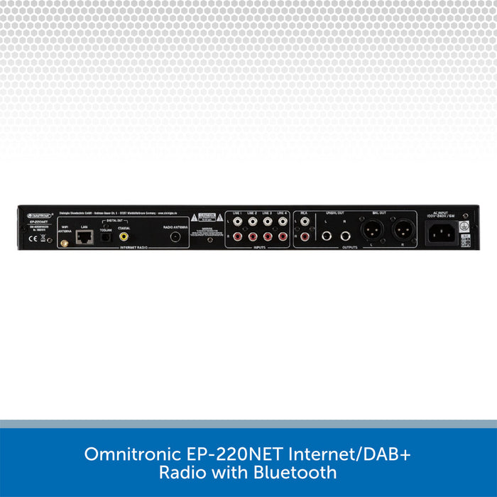 Omnitronic EP-220NET Internet/DAB+ Radio with Bluetooth