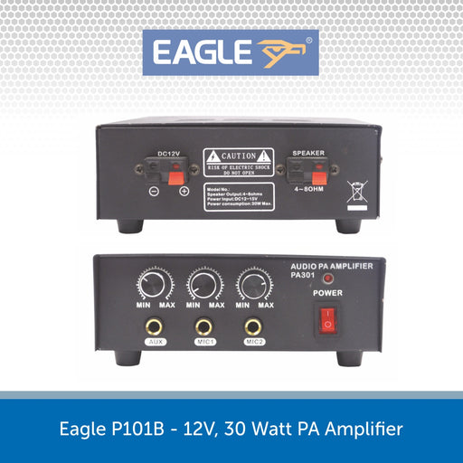 Eagle P101B - 12V, 30 Watt PA Amplifier