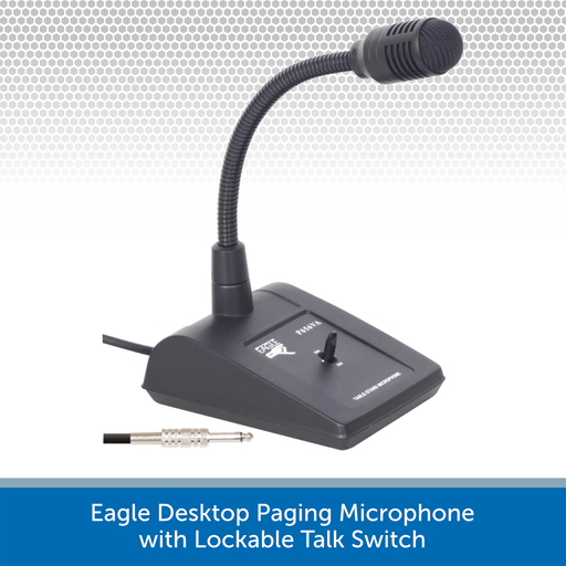 Eagle Desktop Paging Microphone with Lockable Talk Switch