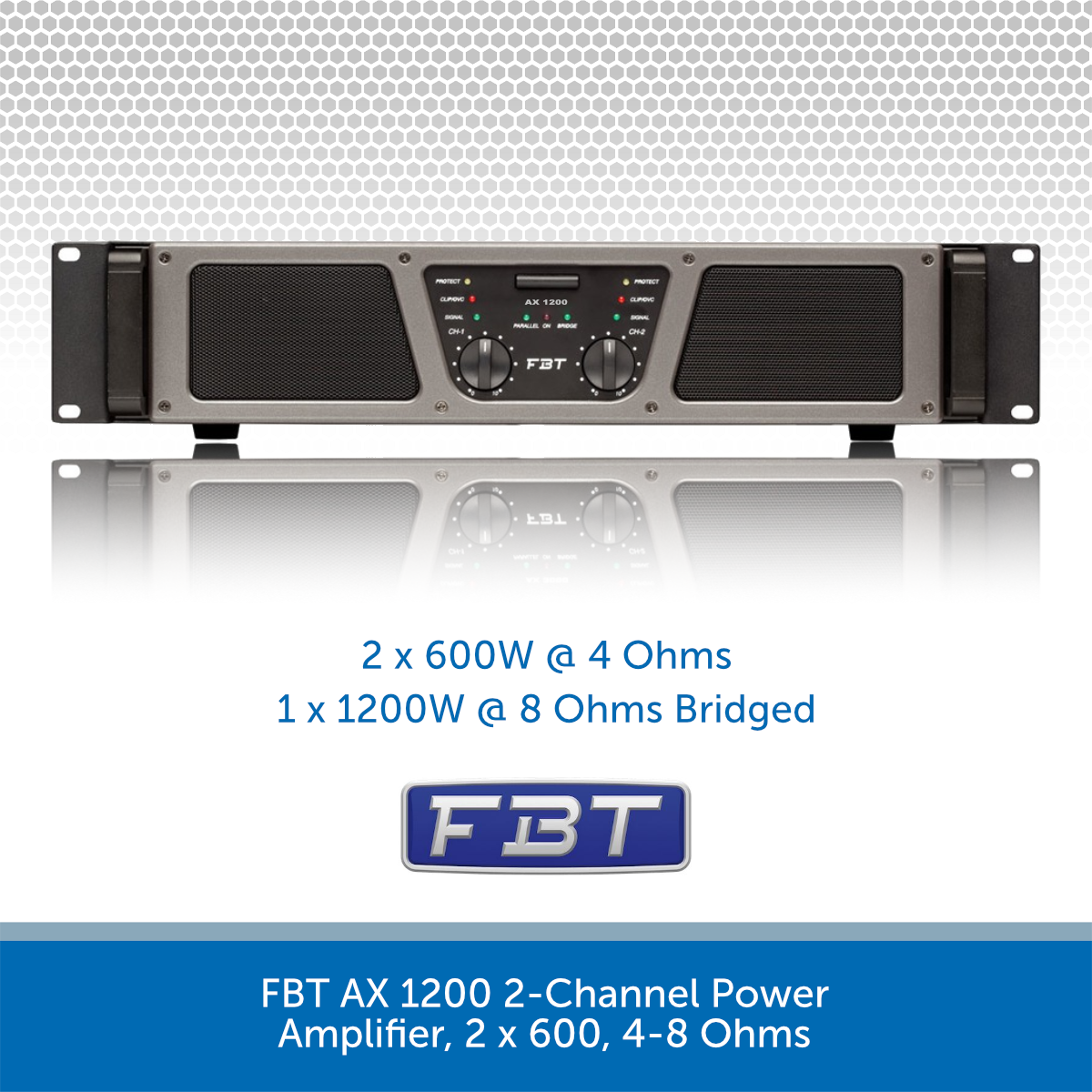 FBT AX 1200 2-Channel Stereo Power Amplifier | Audio Volt