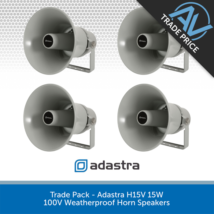 Trade Pack - Adastra H15V 15W 100V Weatherproof Horn Speakers