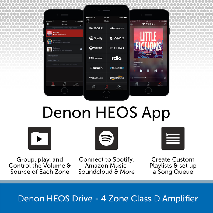 Denon HEOS Drive 4 Zone Amplifier heos app