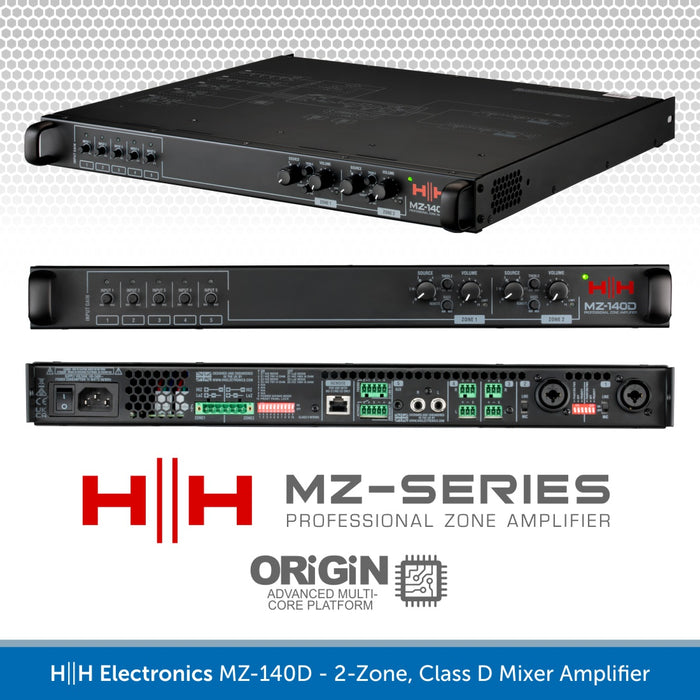 HH Electronics MZ-140D 2-Zone Class D Mixer Amplifier