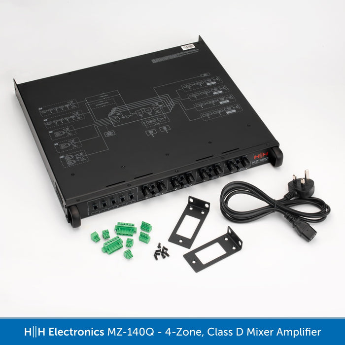 HH Electronics MZ-140Q 4-Zone Class D Mixer Amplifier