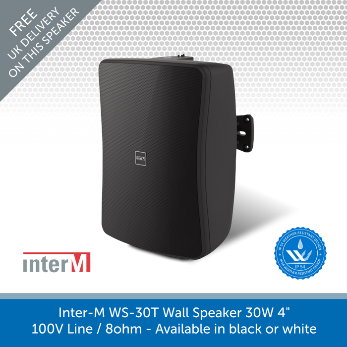 Inter-M WS Series Compact Wall Mount Speakers for Background & Foreground Music, IP54 Rated